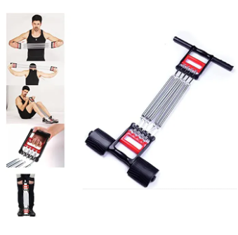 "3-in-1 Fitness Spring Exerciser – Chest Expander, Tummy Trimmer & Hand Grip for Full Body Workout"