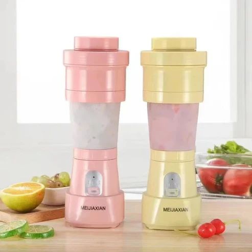 "Portable Mini Electric Juicer Cup – Compact Retractable Silicone Fruit Blender for Home & Travel"